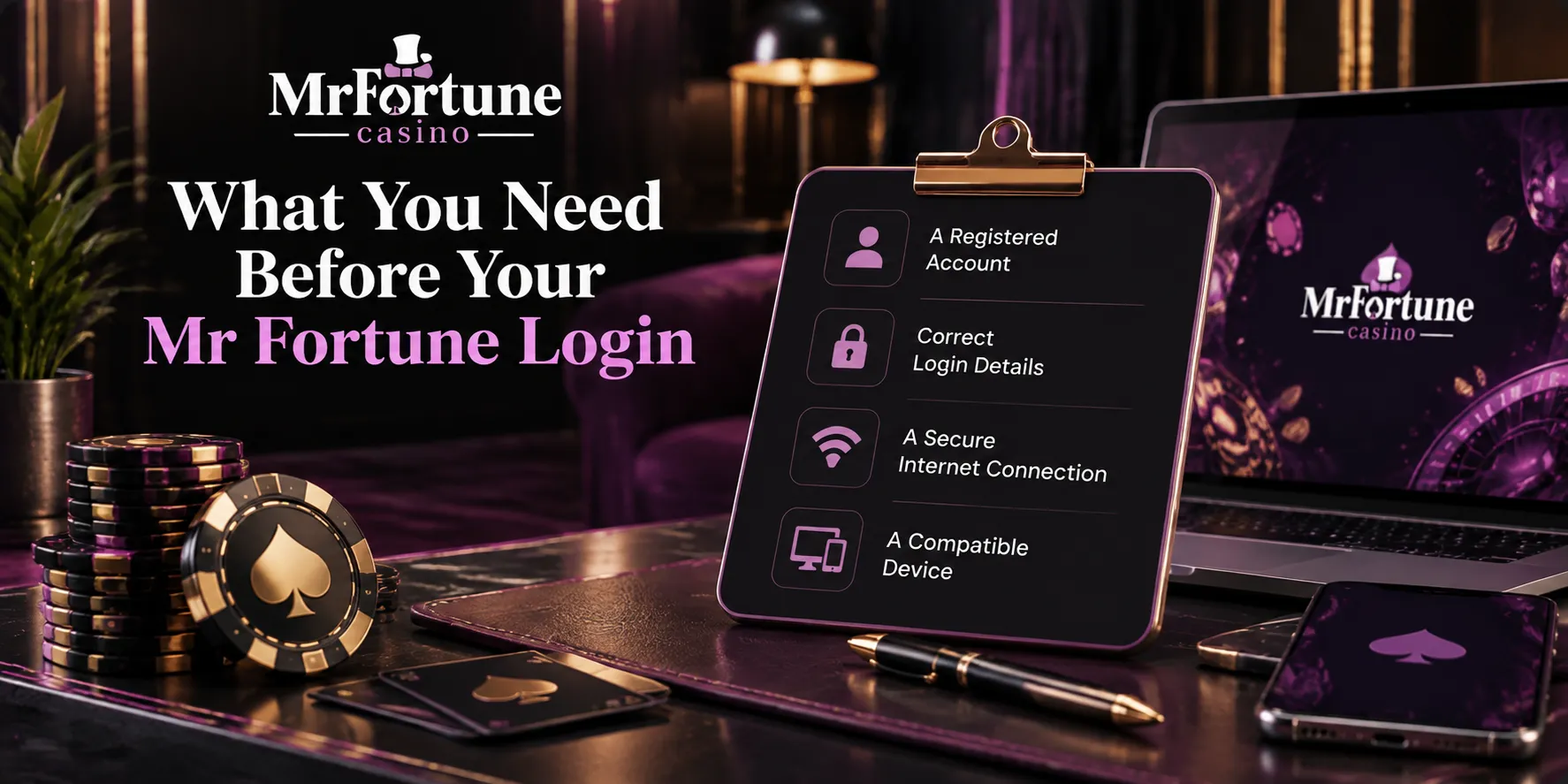 What you need before your Mr Fortune login with us