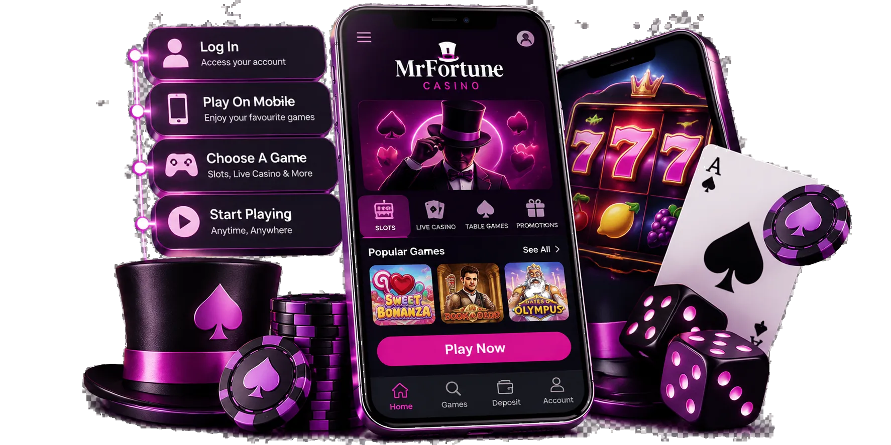 How to access your Mr Fortune account and play our games on mobile